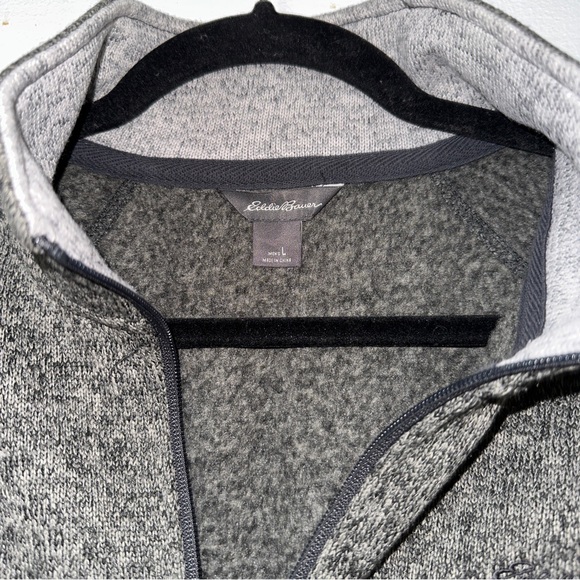 Eddie Bauer • Quarter Zip Grey Sweatshirt - Picture 3 of 7
